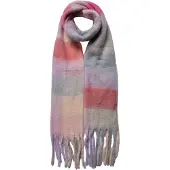 Juleeze Wintersjaal Dames 35x210 cm Roze Synthetisch Ruit