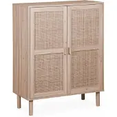 Sweeek Kastje met 2 deuren rotan en houteffect 80cm Naturel