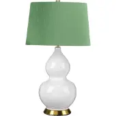 Elstead Lighting LED Tafellamp ISLA | 1X E27 Max 60W | Aged Brass, White, Green
