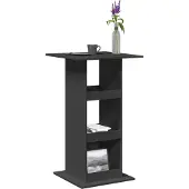 vidaXL Bartafel met opbergruimte 60x60x102 cm bewerkt hout zwart