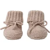 Lodger wollen baby slofjes beige Jongens/Meisjes Merinowol Effen - maat 6-12 mnd