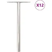 vidaXL Zwevende plankdragers 12st onzichtbaar Ø10x150 mm koolstofstaal