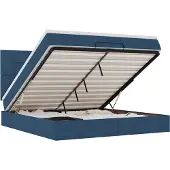vidaXL Ottoman bed met matras 180x200cm stof blauw