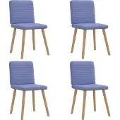 vidaXL Eetkamerstoelen 4 st stof jeansblauw
