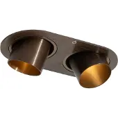 QAZQA Afgeronde inbouwspot donker brons GU10 35mm kantelbaar 2-lichts - Installa