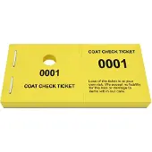 Combicraft garderobebonnen coat check at own risk geel - 1000 stuks