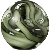 J-Line presse-papier Tornado Rond - glas - transparant/bruin - large
