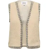 ONLY ONLSVEA TEDDY EMB. WAISTCOAT CS OTW Dames Gilet - Pumice Stone