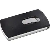 Sigel visitekaartjes Snap RVS/leder voor 12 kaartjes zwart/zilver