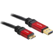 DeLOCK 82760 USB-kabel USB 3.2 Gen1 USB-A stekker, USB-micro-B 3.0 stekker 1.00 m Rood, Zwart Vergulde steekcontacten, UL gecertificeerd