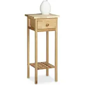Relaxdays - bijzettafel met lade - console tafel - telefoontafel - walnoot hout