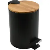Spirella Pedaalemmer 5L - ADONIS - Prullenbak Badkamer - Bamboo - Zwart