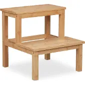 Relaxdays opstapkrukje - 2 tredes - tot 100 kg - kinderopstapje badkamer - plantenkrukje