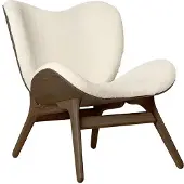 UMAGE A Conversation Piece Loungestoel Laag Dark Oak | Teddy White