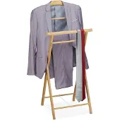 Relaxdays Dressboy bamboe - kledingstandaard - kledingrek - kledingbutler hout - staander