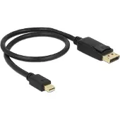 DeLOCK 83984 DisplayPort-kabel Mini-displayport / DisplayPort Adapterkabel Mini DisplayPort-stekker, DisplayPort-stekker 0.50 m Zwart Vergulde steekcontacten