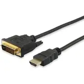 Equip 119323 high quality hdmi to dvi-d single-link adapter cable, m/m, gold-plated, 3m, black
