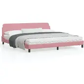 vidaXL Bedframe "Dover", roze, 200x200 cm, fluweel