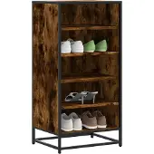 vidaXL Schoenenrek 48x38x97,5 cm bewerkt hout gerookt eikenkleurig