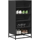 vidaXL Schoenenrek 48x38x97,5 cm bewerkt hout zwart
