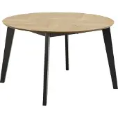 Ebuy24 Georg eetkamertafel Ø120/198 cm met 2 extra plaat, visgraat, eik decor.