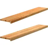 vidaXL Vensterbanken 2 st 140x25x2 cm massief eikenhout lichtbruin