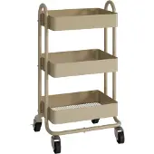 En.casa Keukentrolley Pyhäntä met 3 manden 78,5x46x35 cm camel