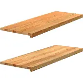 vidaXL Vensterbanken 2 st 110x40x2 cm massief eikenhout lichtbruin