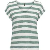 ONLY Shirt groen gemêleerd / wit