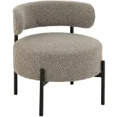 J-Line Lounge stoel Boucle Triplex/Polyester Grijs/Zwart