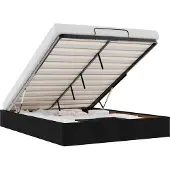 vidaXL Bedframe zonder matras 140x190 cm stof zwart