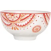 Clayre & Eef Kom 125 ml Wit Rood Keramiek