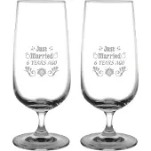 Fusion Gegraveerde set Bierglazen op voet 41cl Just Married 6 years ago