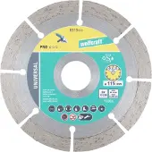 Wolfcraft - Diamantdoorslijpschijf Ø 115 mm - Slijpschijf Diamant voor haakse slijper - 8313000