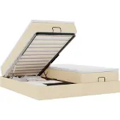 vidaXL Ottoman bed met matrassen 180x200cm stof crèmekleurig
