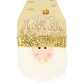 Springos Tafelkleed -Kerst - Kerstman - Goud - 205 x 30 CM