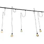 QAZQA Modern railsysteem met 5 hanglampen zwart 1-fase - Iconic Cavalux