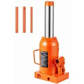 Vevor hydraulische autokrik 30 t fleskrik met 285-475 mm hefbereik en 3-delige lange handgreep