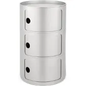 Kartell Componibili Classic Big Round Opbergkast 3 low elements | Silver