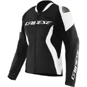 Dainese Racing 5 Dames Zwart Wit Leren Motorjas Maat 50