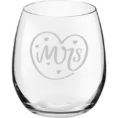 Royal Leerdam Gegraveerde drinkglas 39cl Mrs. In hartje