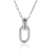 Zinzi zilveren ovale hanger 33mm met dubbele hangogen ZIH2350 (zonder collier)