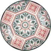 Clayre & Eef Ontbijtbord Ø 21x3 cm Wit Rood Keramiek