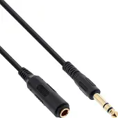 InLine 6,35mm Jack stereo audio verlengkabel / verguld - 5 meter