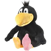 Heunec pluche knuffeldier vogel Kleine Raaf/kraai - zwart - 25 cm - Vogel knuffels