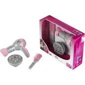 Klein Toys Braun haardroger met diffuser en borstel - incl. ventilator met koude-lucht-mechanisme - roze grijs