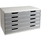 Exacompta MODULO A3-ladebox 5 laden steengrijs, voor A4-A3+, stofdicht, stil met veiligheidsstop, stapelbaar