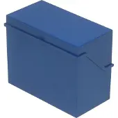 Helit Klein-Karteikasten A5 quer, blau, unbestückt aus Polystyrol, für ca. 500 Karten