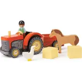 Tender Leaf Toys Houten speelgoed - Tractor - Met Accessoires - 18 Maanden