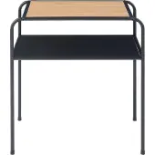 En.casa Bijzettafel Krødsherad 55x51x36 cm zwart en eikenkleurig